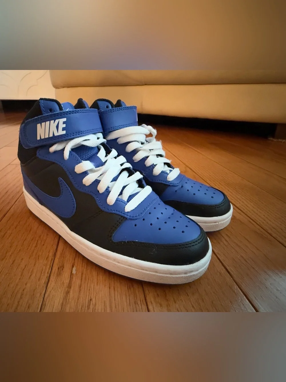 Nike Men’s High-Top Basketball Sneakers in Blue and Black